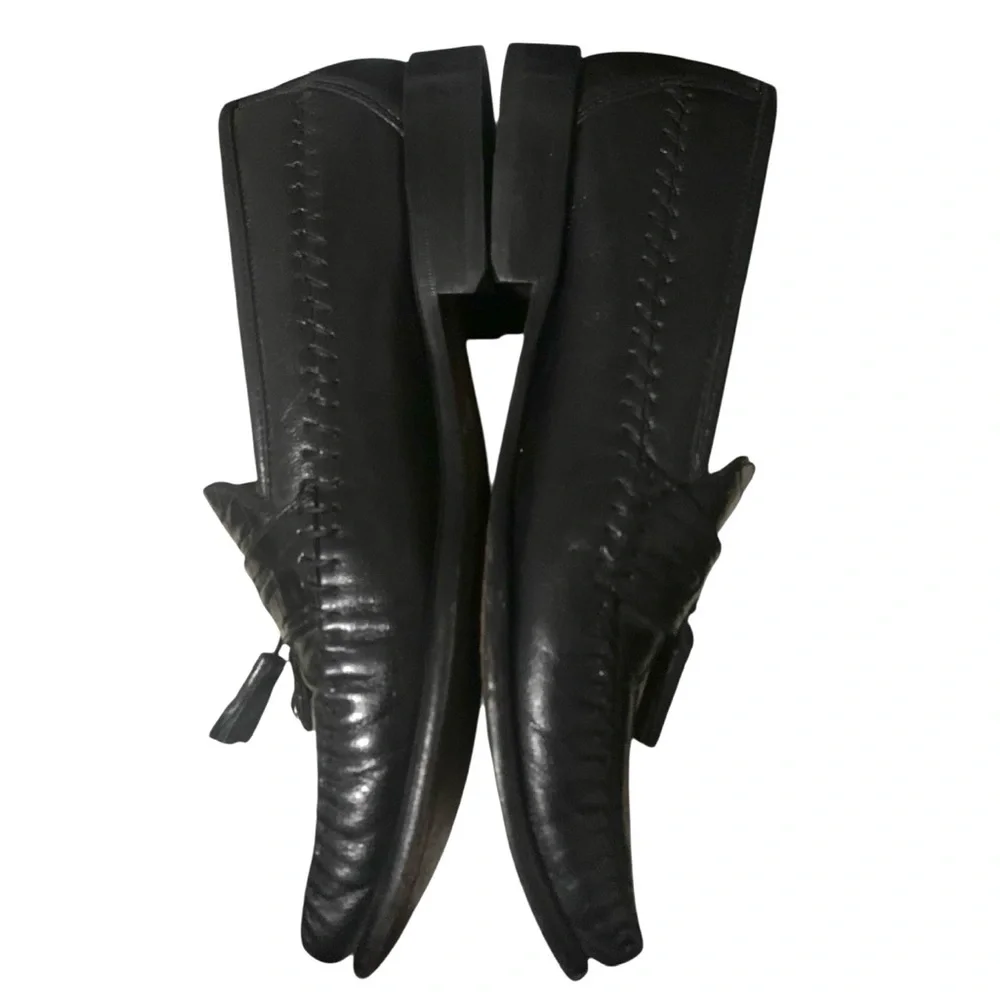 Florsheim Men's 9 Black Crocodile Embossed Tassel Detail Dress Career Loafers